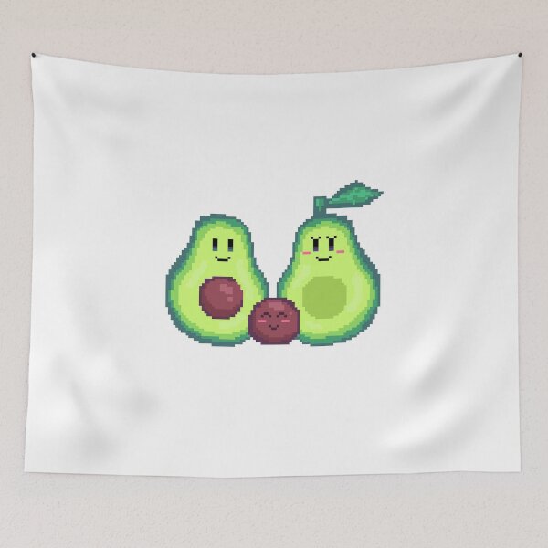 Item preview, avo family pixel art avocado family palta kawaii designed and sold by ZerpaGiovanna.