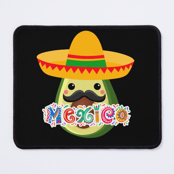 Item preview, kawaii mexican avocado with hat and mustache designed and sold by ZerpaGiovanna.