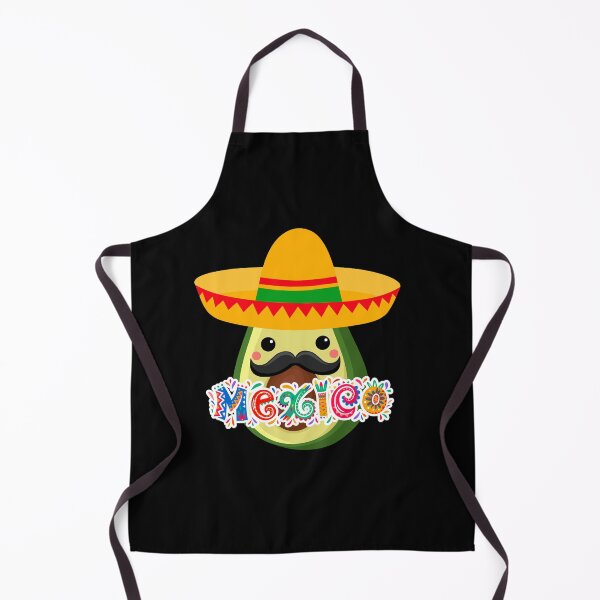 Item preview, kawaii mexican avocado with hat and mustache designed and sold by ZerpaGiovanna.