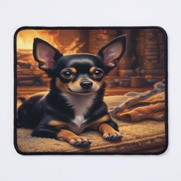 Item preview, small dog lies comfortably on a cozy rug designed and sold by InezPhotography.