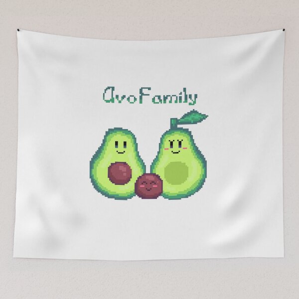 Item preview, avo family pixel art avocado family palta kawaii designed and sold by ZerpaGiovanna.
