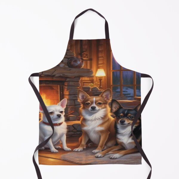 Item preview, Three small dogs sit comfortably in front of a cozy fireplace designed and sold by InezPhotography.