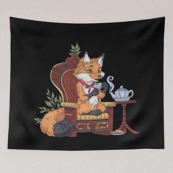 Item preview, Foxie - Fox drinking tea designed and sold by RowenaTmT.