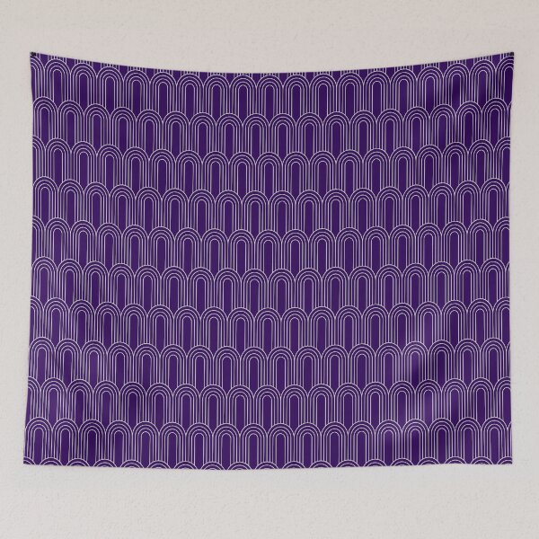 Item preview, Art Deco Pattern 14 - Off-White on Cadbury Purple designed and sold by elektronen.