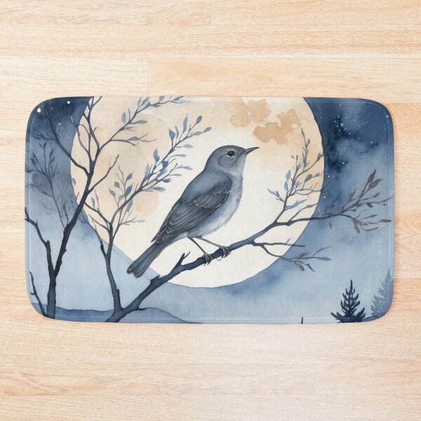 Item preview, Nightingale Serenade Moonlight Watercolor designed and sold by WaterBirdArt.