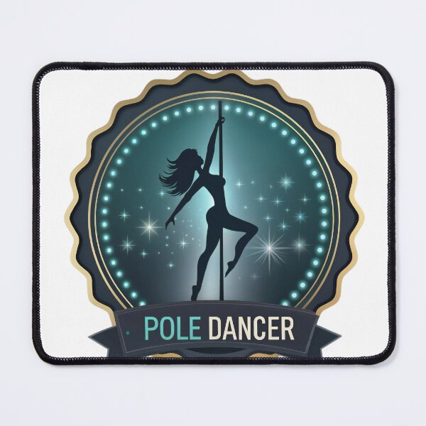 Item preview, Stylized Emblem Featuring Pole Dancer Silhouette and Ribbon Banner designed and sold by Creative88Art.