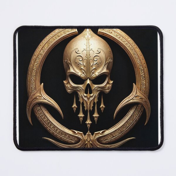Item preview, Intricately Designed Golden Skull Emblem with Ornate Patterns designed and sold by Creative88Art.