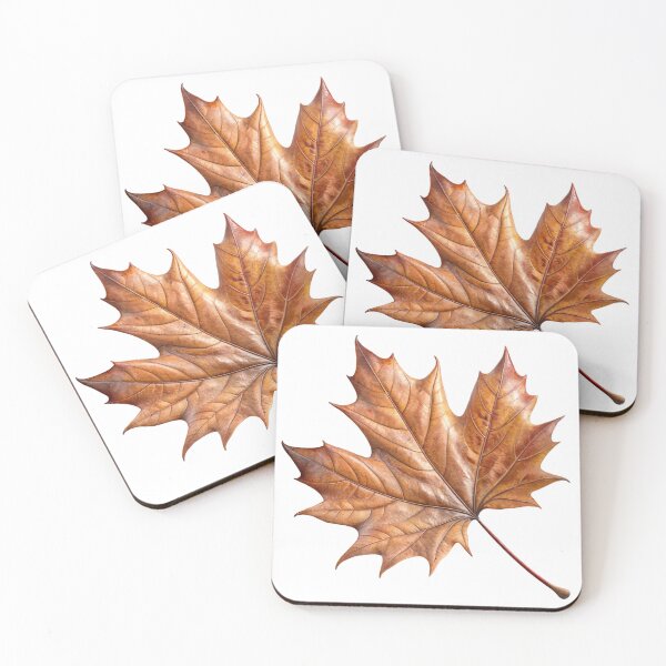Item preview, Detailed Maple Leaf with Autumnal Brown Color on Plain Background designed and sold by Creative88Art.