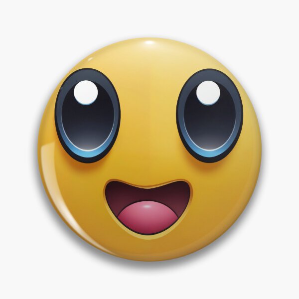 Item preview, Bright Yellow Smiling Emoji with Glossy Eyes on Black Background designed and sold by Creative88Art.