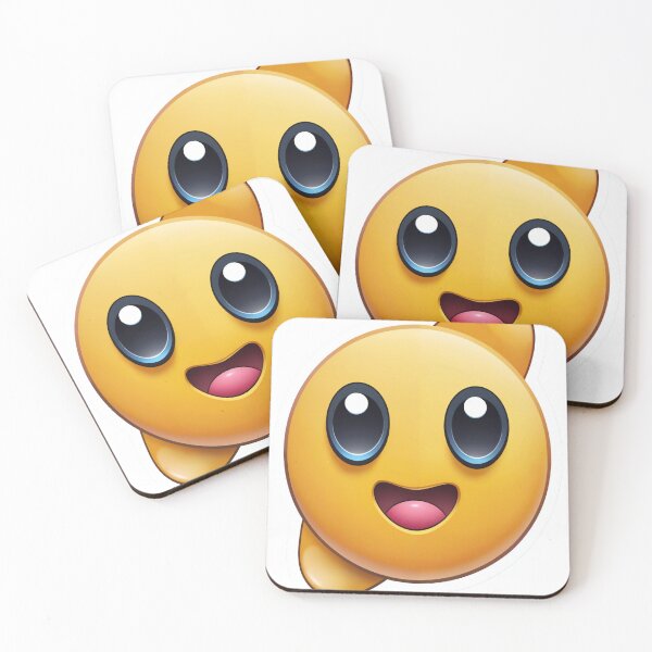 Item preview, Bright Yellow Smiling Emoji with Glossy Eyes on Black Background designed and sold by Creative88Art.