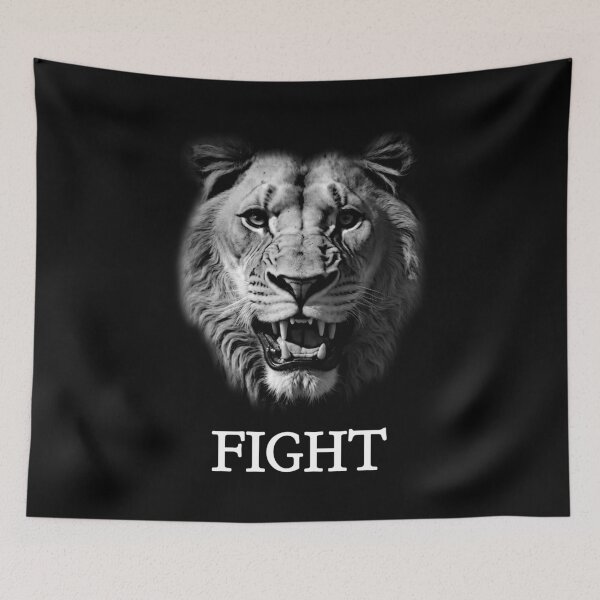 Item preview, Lion - Quote Poster - Fight designed and sold by trucomanx.