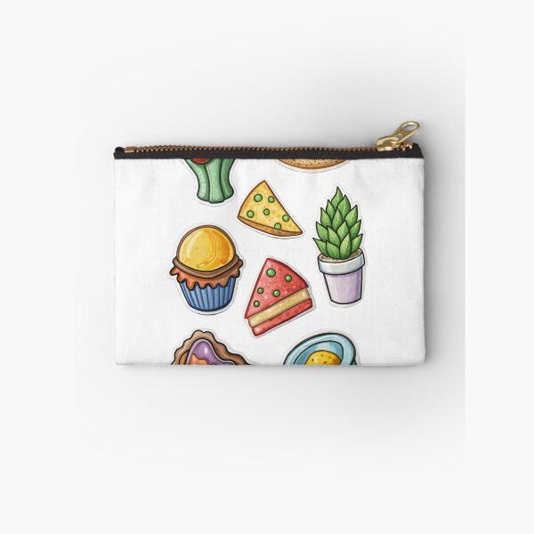 Item preview, Colorful Cartoon Food and Plant Stickers on Black Background designed and sold by Creative88Art.