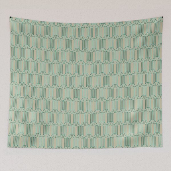 Item preview, Art Deco Pattern 14 - Teal on Off-White designed and sold by elektronen.