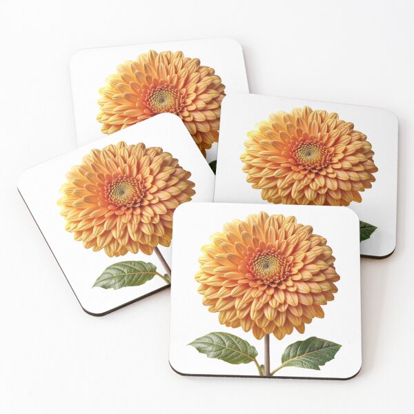 Item preview, Vibrant Orange Dahlia Flower with Symmetrical Petal Arrangement designed and sold by Creative88Art.