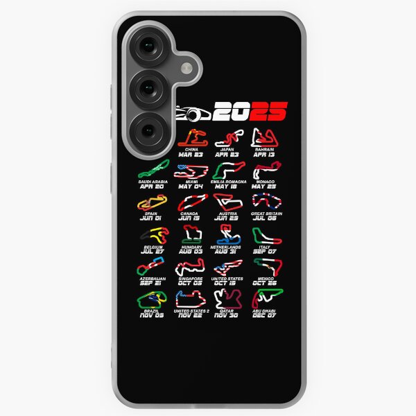 Aperçu de l'œuvre Calendrier Formule 1 voitures de course 2025 circuits couleurs créée et vendue par ideasfinder.