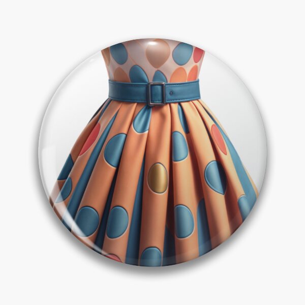 Item preview, Retro Style Polka Dot Dress with Fitted Bodice and Flared Skirt designed and sold by Creative88Art.