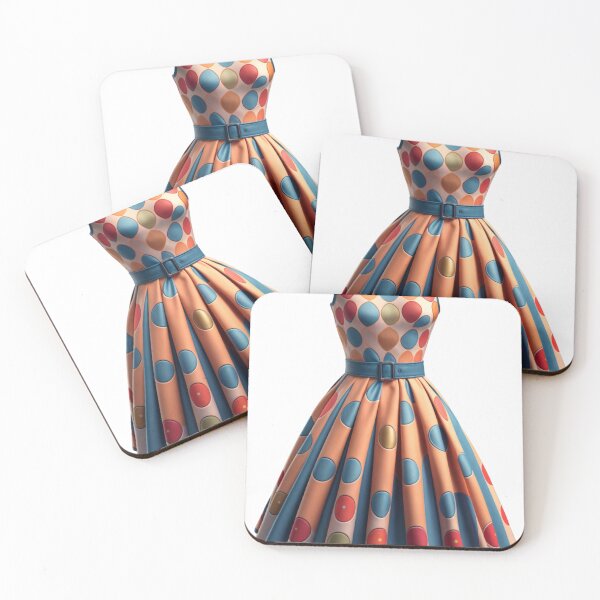 Item preview, Retro Style Polka Dot Dress with Fitted Bodice and Flared Skirt designed and sold by Creative88Art.