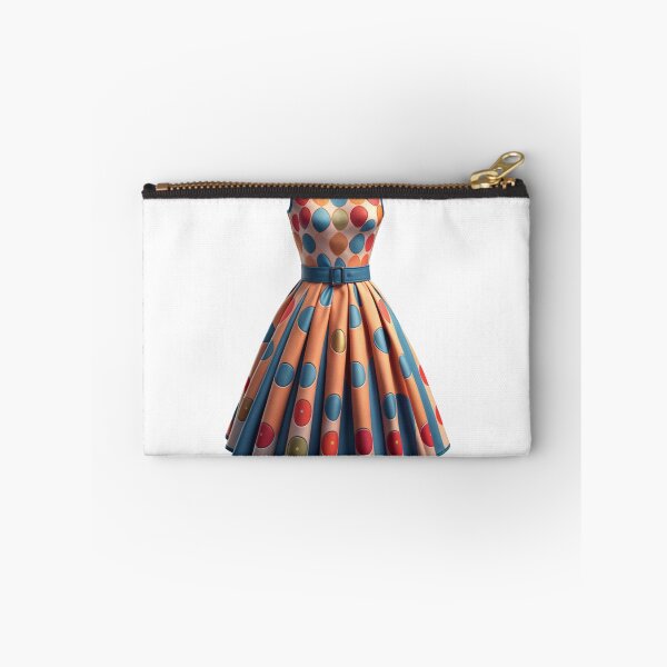 Item preview, Retro Style Polka Dot Dress with Fitted Bodice and Flared Skirt designed and sold by Creative88Art.