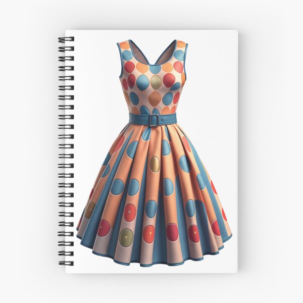 Item preview, Retro Style Polka Dot Dress with Fitted Bodice and Flared Skirt designed and sold by Creative88Art.