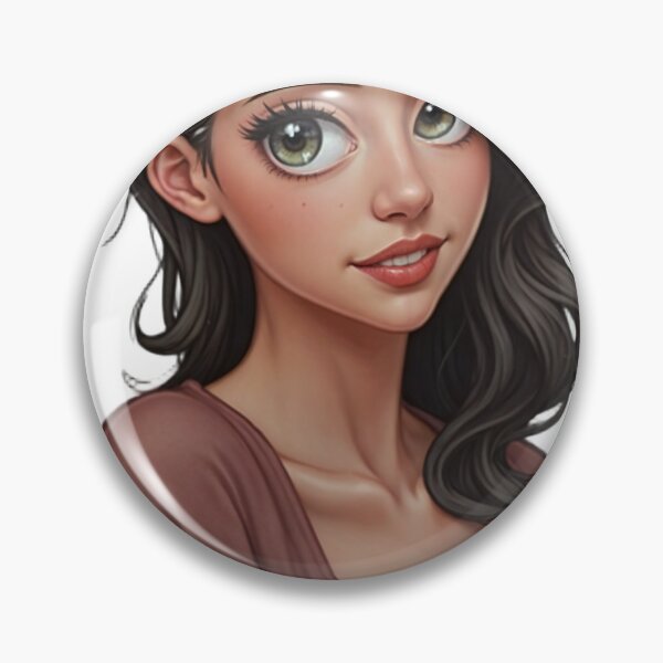 Item preview, Digital Illustration of Young Woman with Expressive Green Eyes designed and sold by Creative88Art.