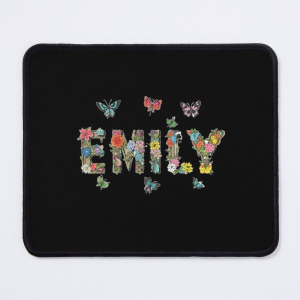 Item preview, emily flowers typography name with butterflies designed and sold by bukajart.