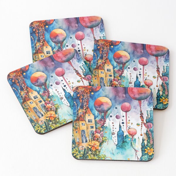 Item preview, Surreal Underwater City and Sea World Watercolor Art designed and sold by soulfulpalette.