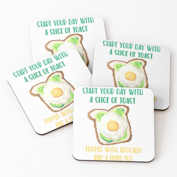 Item preview, Pixel art of avocado with fried egg and toast start your day designed and sold by ZerpaGiovanna.