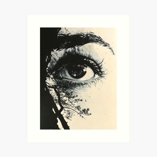Item preview, Monochrome Black and White Eye designed and sold by Zanoozi Art Prints.