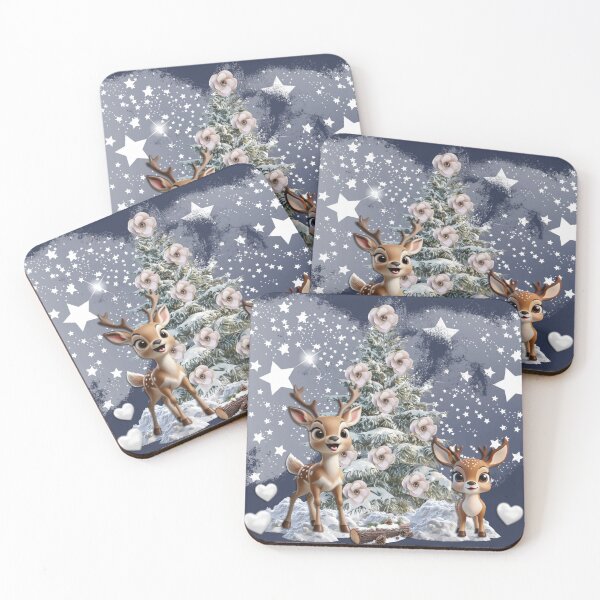Item preview, Two deer and a flowering fir tree designed and sold by Topmel.