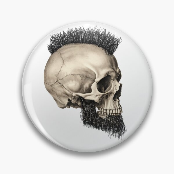 Item preview, Skull with Mohawk and beard designed and sold by CruzCore.