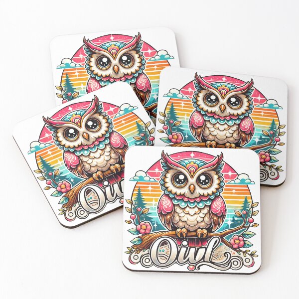 Item preview, Cute owl retro art designed and sold by JonelleTshirts.