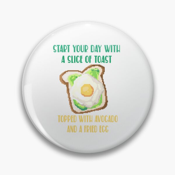 Item preview, Pixel art of avocado with fried egg and toast start your day designed and sold by ZerpaGiovanna.