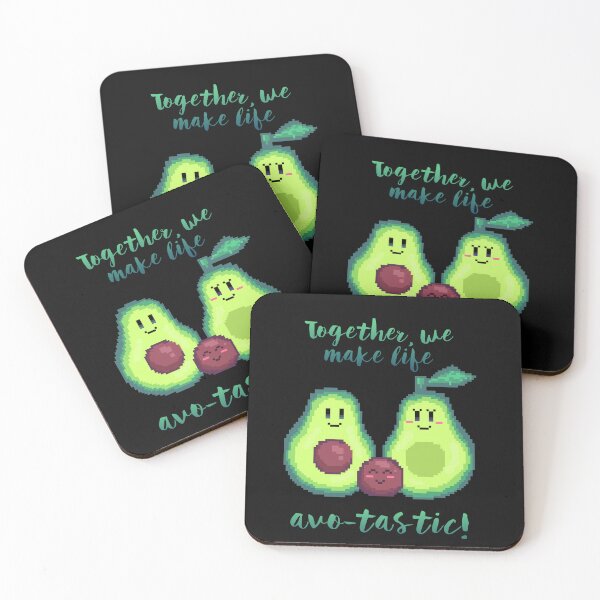 Item preview, pixel art together, we make life avo-tastic! avocado kawaii family designed and sold by ZerpaGiovanna.