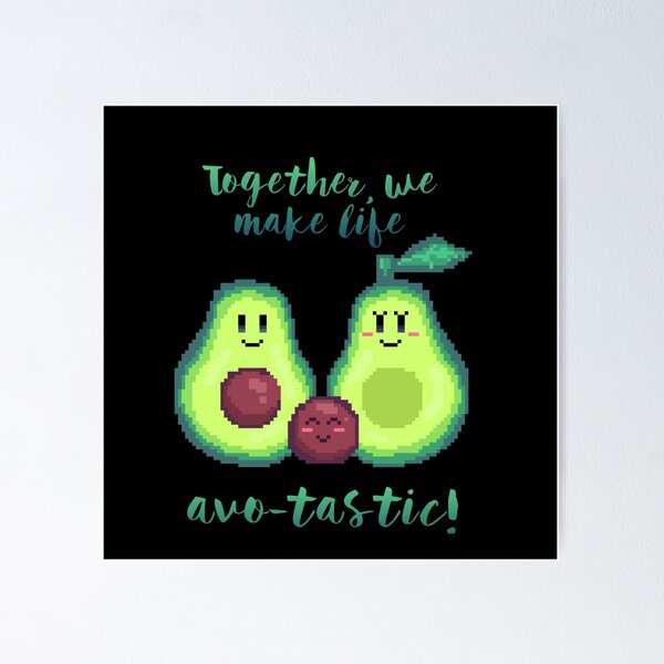 Item preview, pixel art together, we make life avo-tastic! avocado kawaii family designed and sold by ZerpaGiovanna.