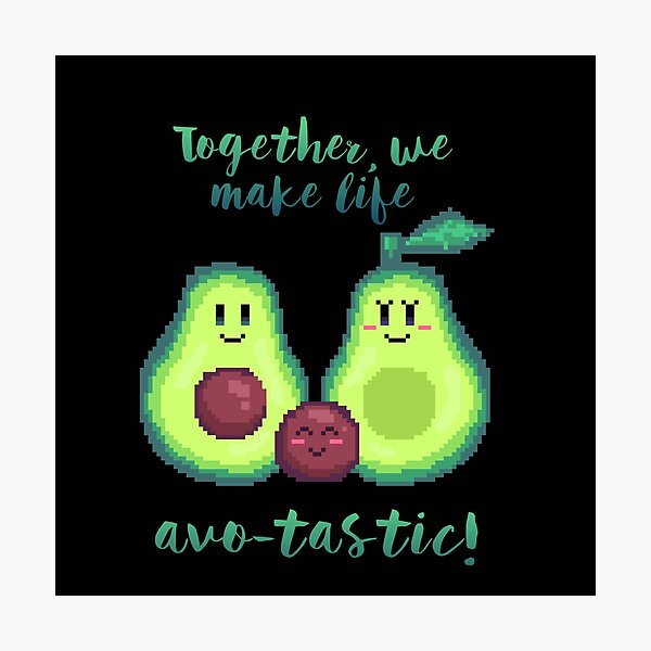 Item preview, pixel art together, we make life avo-tastic! avocado kawaii family designed and sold by ZerpaGiovanna.