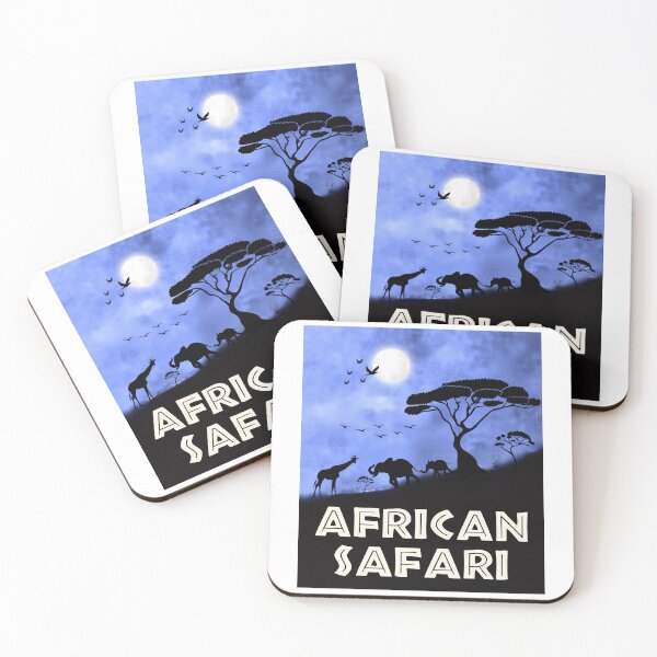 Item preview, Night Safari Silhouette – Elephants, Giraffes & African Moonlight designed and sold by Fredster1966.