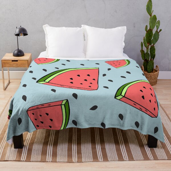 Item preview, Watermelon Slices On Blue Background Pattern Design designed and sold by PNGShop.