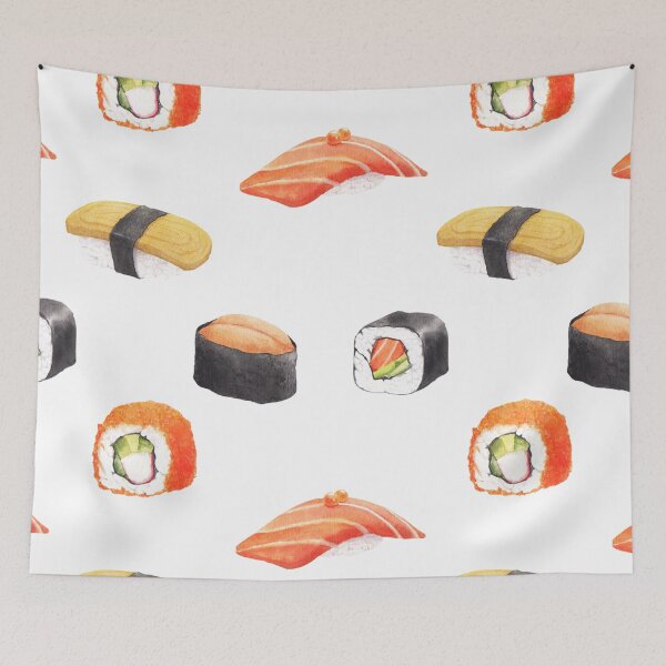 Item preview, Delicious Sushi Food Pattern Design designed and sold by PNGShop.