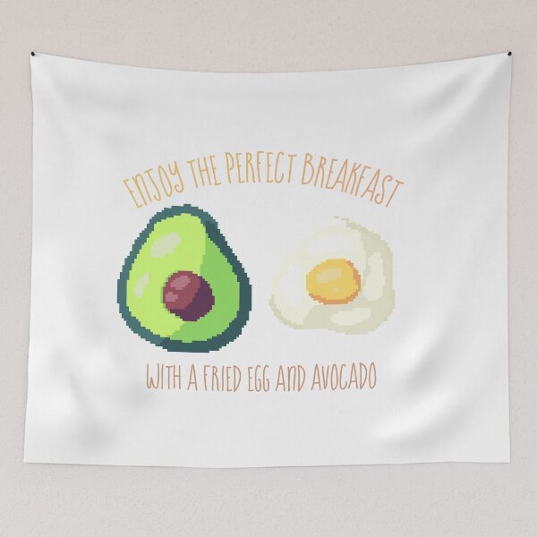 Item preview, Pixel art of avocado with fried egg breakfast designed and sold by ZerpaGiovanna.