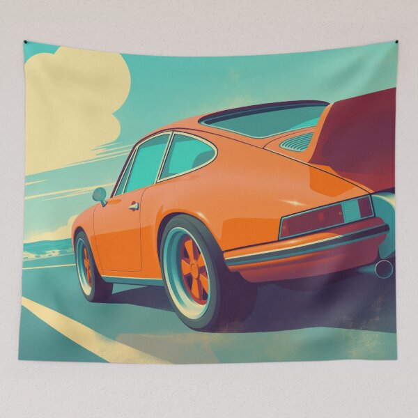Item preview, Porsche 964 RS Rear View Print designed and sold by blackdogshop.