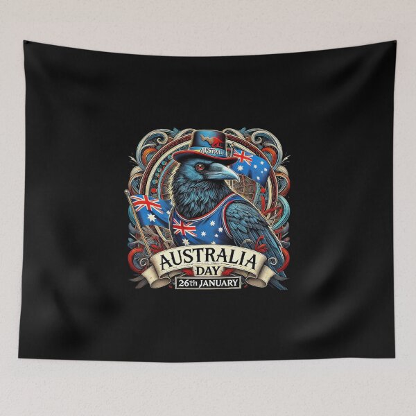 Item preview, Australian Crow with Flags - Celebrate Australia Day in Style designed and sold by love3617.