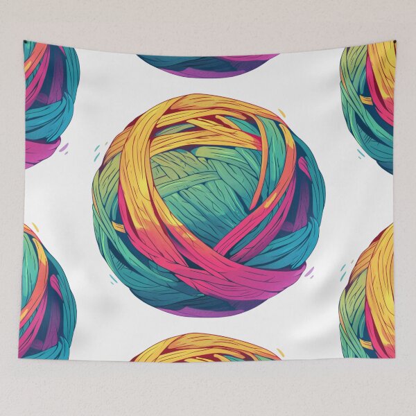 Item preview, Colorful yarn ball designed and sold by MendaciousMina.