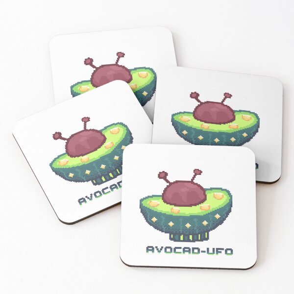 Item preview, Avocado ufo spaceship pixel art designed and sold by ZerpaGiovanna.