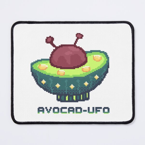 Item preview, Avocado ufo spaceship pixel art designed and sold by ZerpaGiovanna.