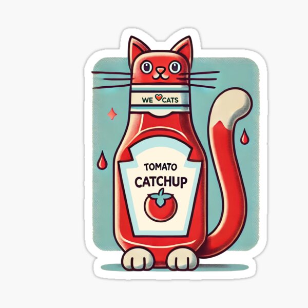 Artikel-Vorschau von CATchup = Lustig und süß Sticker, designt und verkauft von WeLoveCatss.