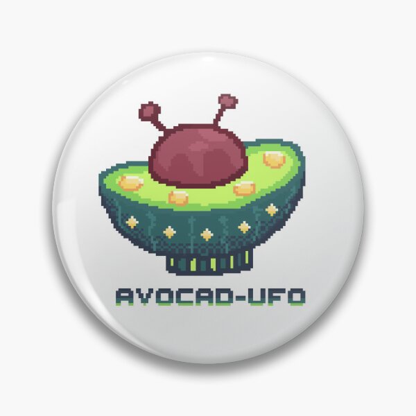Item preview, Avocado ufo spaceship pixel art designed and sold by ZerpaGiovanna.