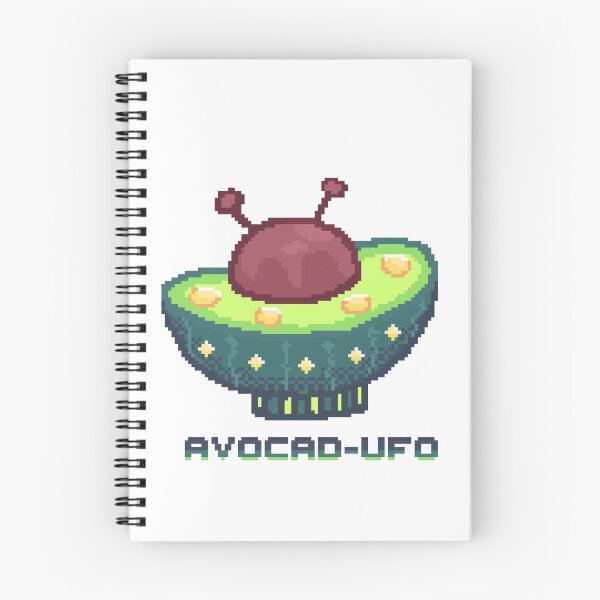 Item preview, Avocado ufo spaceship pixel art designed and sold by ZerpaGiovanna.