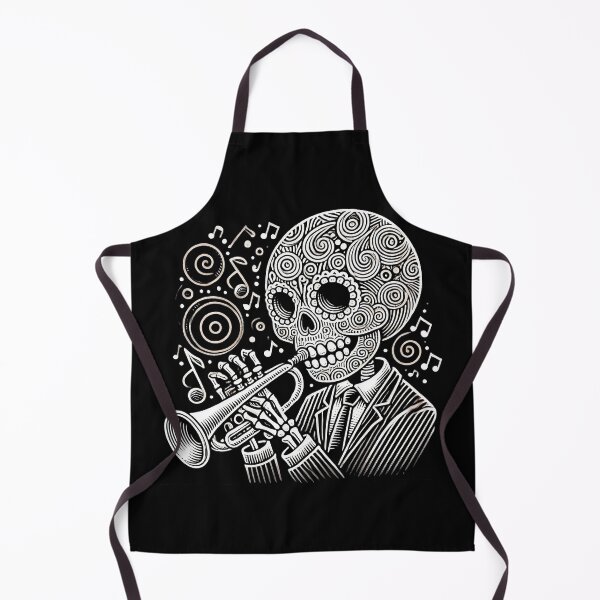 Item preview, skeleton playing trumpet designed and sold by WildPortrait.