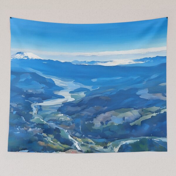 Item preview, Mount Saint Helens River Valley (Impressionist) designed and sold by flyscenicair.