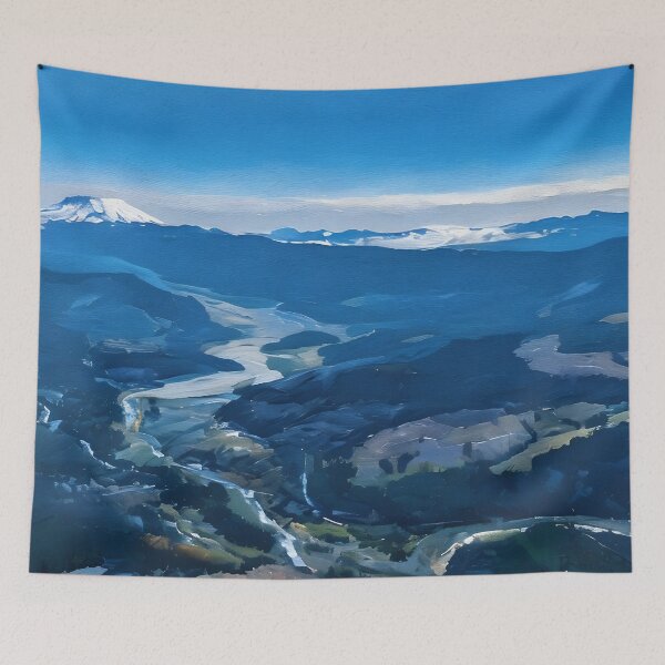 Item preview, Mount Saint Helens River Valley (Oil Painting) designed and sold by flyscenicair.